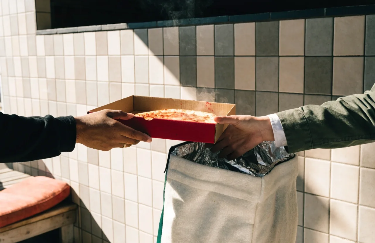 Order tickets on a pizza counter during morning prep